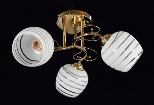 Люстра потолочная трехрожковая Мелодия Света 40Вт Е27 220В Золото фото Люстра потолочная трехрожковая Мелодия Света 40Вт Е27 220В Золото картинка